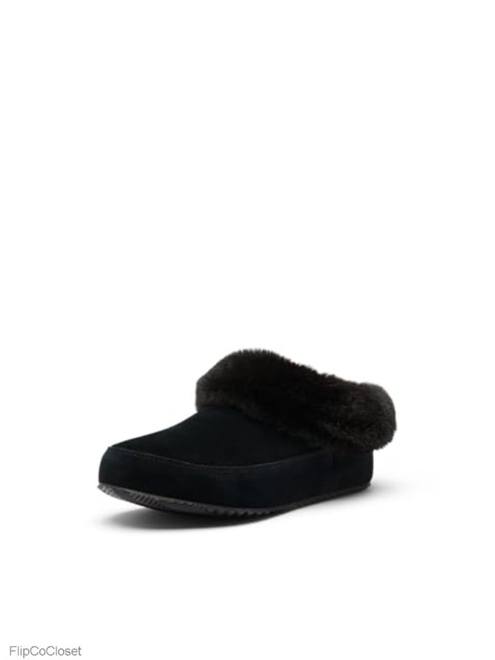 Suede Slide On Winter Slippers Faux Fur Lined Cozy House Shoes